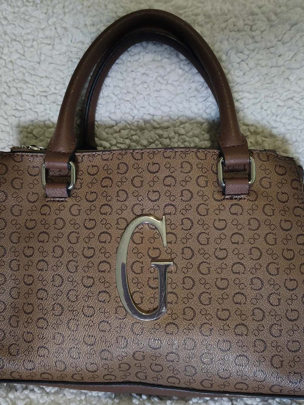 GUESS | G Signature Brown Satchel Bag